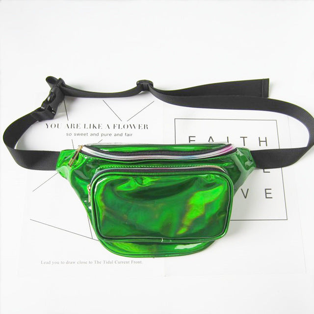 Green Holographic Waist Bag
