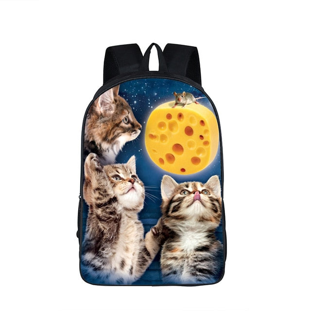 Funny Pop Culture Kitty Cat Backpack (17&quot;) Cat Moon