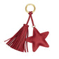 Leather Star Tassel Keychain / Bag Charm Red