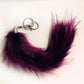 Multi-Colored Faux Raccoon Tail Keychain / Bag Charm Red