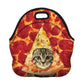 Insulated Neoprene Pizza Cat Lunch Bag