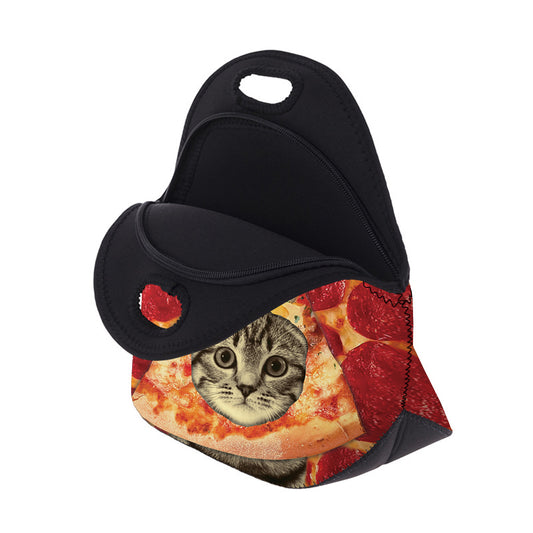 Open Pizza Cat Lunch Bag