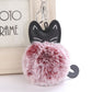 Fluffy Pom Pom Kitty Cat Keychain / Bag Charm Red