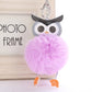 Fluffy Pom Pom Owl Keychain / Bag Charm Light-Purple