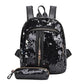 Mini Multi-Color Sequin Backpack w/ Pencil Case Black