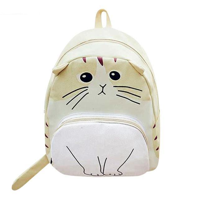 Beige Kitty Cat Backpack