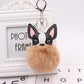 Fluffy Pom Pom Chihuahua / Dog Keychain Bag Charm Brown
