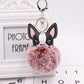 Fluffy Pom Pom Chihuahua / Dog Keychain Bag Charm Red