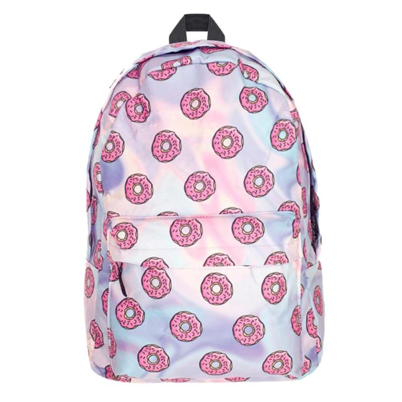 Pink Donut Print Backpack