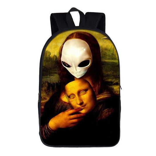 Alien Mona Lisa Backpack