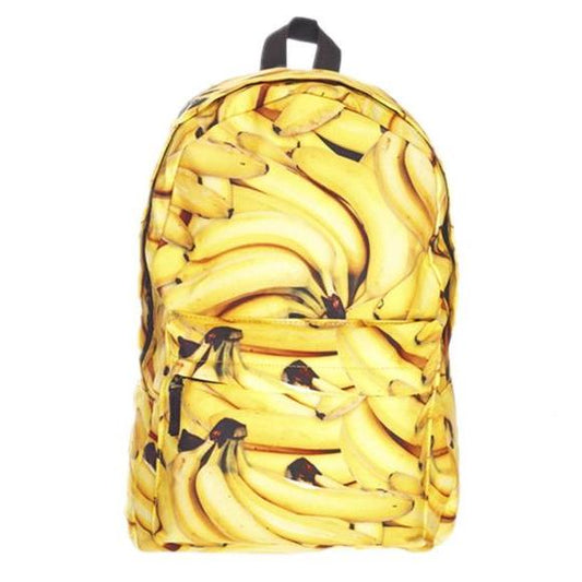 Canvas Banana Print Backpack
