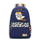 Neko Atsume Anime Cat Backpack w/ Flowers (17&quot;) Style 2 / Navy