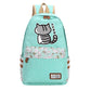 Neko Atsume Anime Cat Backpack w/ Flowers (17&quot;) Style 3 / Teal