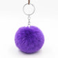 Fluffy Pom Pom Keychain / Bag Charm (Silver) Purple