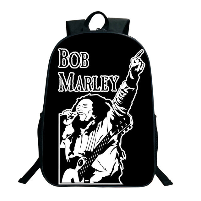 Bob Marley Reggae Print Backpack (16&quot;) Style 12 / Nylon