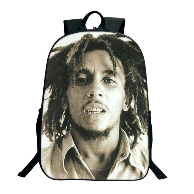 Bob Marley Reggae Print Backpack (16&quot;) Style 11 / Nylon