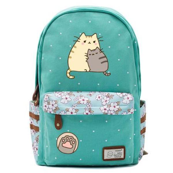 Teal Pusheen Cat Backpack Style 2