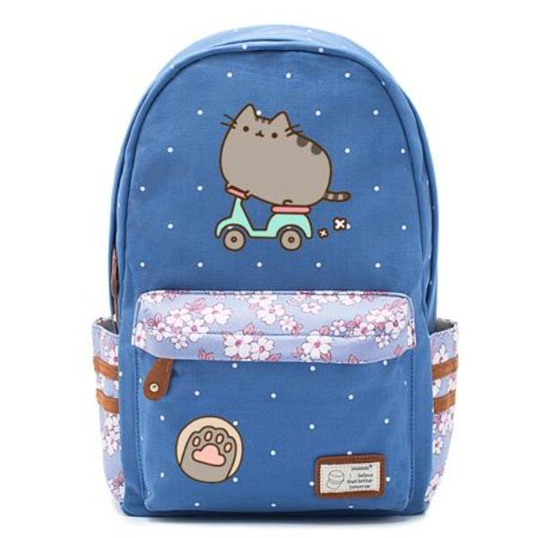 Blue Pusheen Cat Backpack Style 3