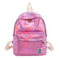 Mini Glossy Holographic Backpack Pink