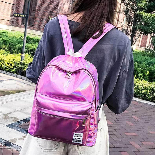 Mini Glossy Holographic Backpack 
