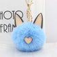 Fluffy Pom Pom Cat Ears Keychain / Bag Charm Blue