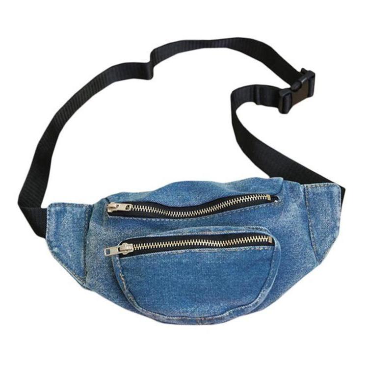 2-Pocket Jean / Denim Fanny Pack Waist Bag