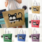 Cartoon Kitty Cat With Fish Shoulder / Tote Bag