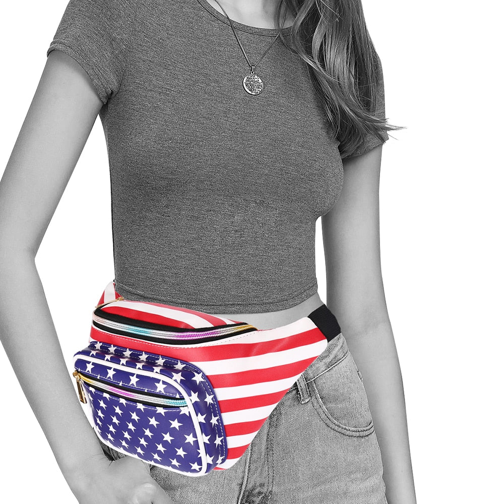 American Flag Waist Bag