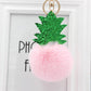Fluffy Pom Pom Pineapple Keychain / Bag Charm Pink