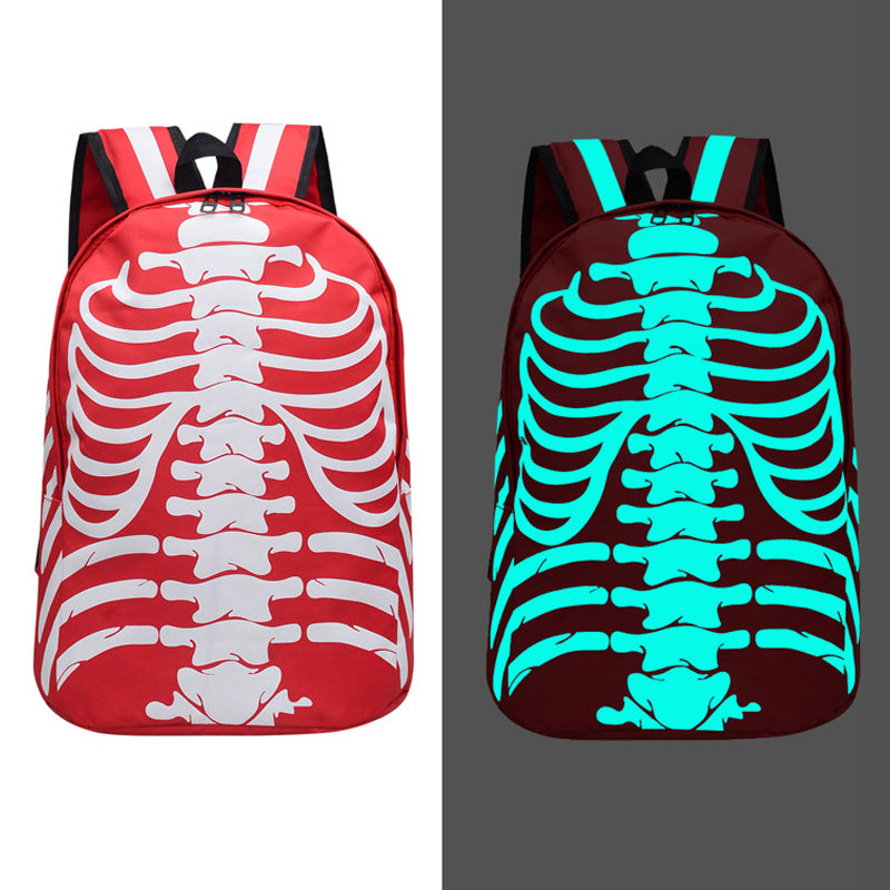 Red Glow-In-The-Dark Skeleton Backpack