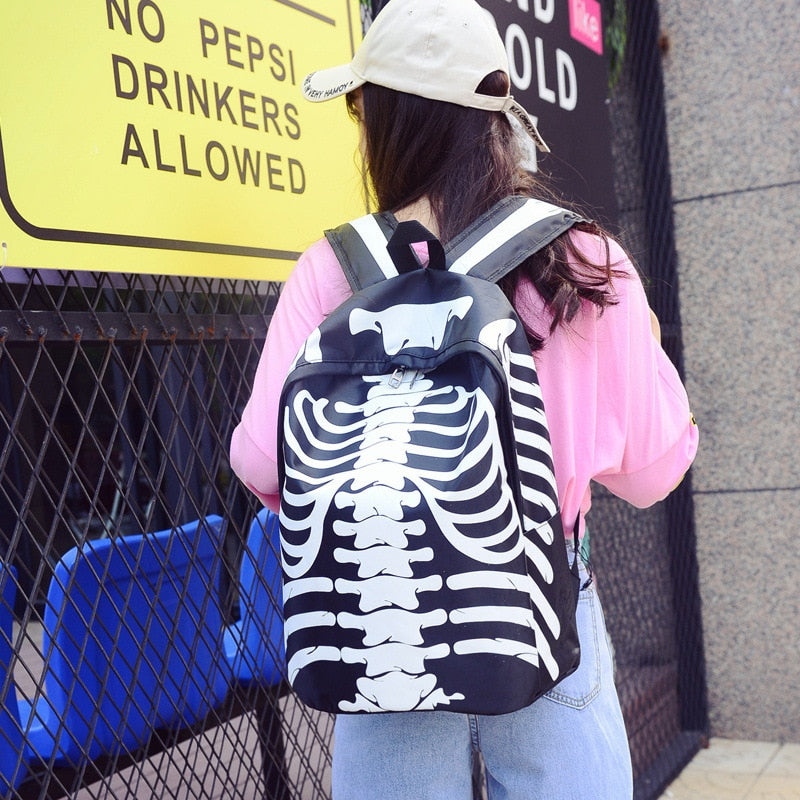 Black Skeleton Backpack Model