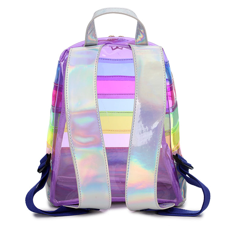 Mini Transparent Rainbow Stripe Backpack 