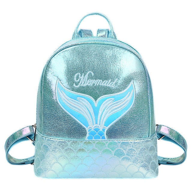 Mini Holographic Mermaid Print Backpack Teal