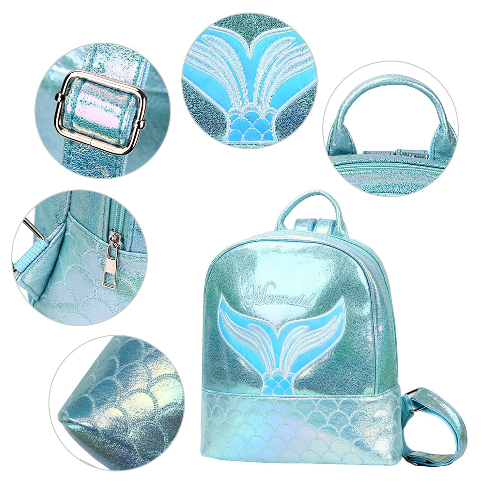 Mini Holographic Mermaid Print Backpack 