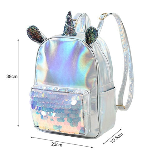 Holographic Sequin Unicorn Backpack 