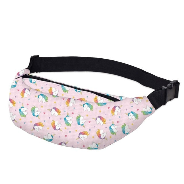 Llama / Unicorn Pattern Fanny Pack Waist Bag Style 3