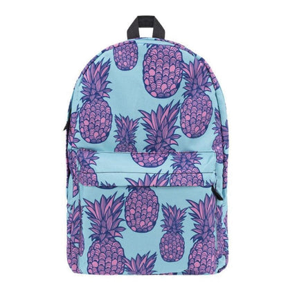 Purple Pineapple Print Backpack