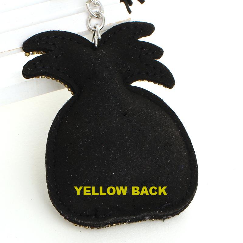 Rhinestone Pineapple Keychain Bag Charm w/ Tassels 