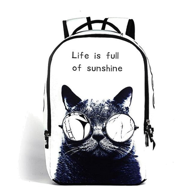 White Cool Cat Backpack