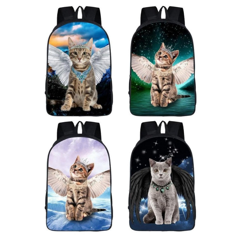 Winged Angel Kitty Cat Backpack